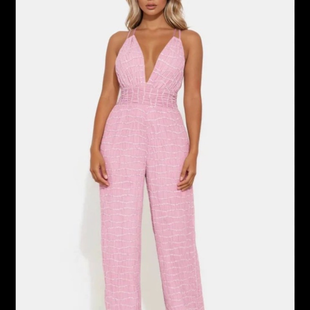 Fashion Nova Blush Pink Jumpsuit